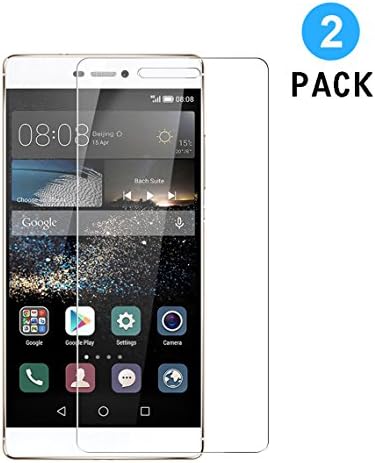 2 Pack Huawei P8 Screen Protector, WEOFUN Crystal Clear Tempered Glass for Huawei P8 2015 Glass Film [0.33mm, 9H, 2.5D edge]