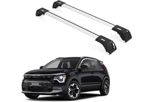 ERKUL Roof Rack Cross Bars for Kia NIRO 2023-2024 | Anti-Theft Lock Aluminum Crossbars for Rooftop, Cargo Carrier, Luggage | Silver