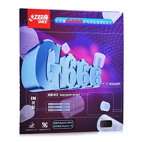 DHS G666 Table Tennis Rubber Sheet Ping Pong Rubber (Red)