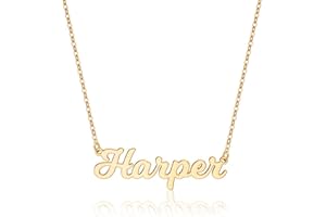 Ursteel Custom Name Necklace Personalized, 14K Gold Plated Personalized Name Necklace Dainty Name Plate Necklace Jewelry Personalized Gifts for Women Teen Girls