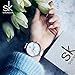 Fashion Marble Dial Watch Women Simply Quartz Watches Leather Band Casual Ladies Wristwatch (Marble Texture)