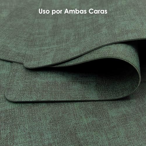 KitchenBoss Washable Placemats Placemats and Coasters: Set of 8 Double-Sided Placemats, Heat Resistant Non-Slip 43X30cm,Green