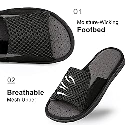 LongBay Men's Comfy Memory Foam Slide Slippers