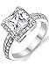 2 Carat Princess Cut Cubic Zirconia Sterling Silver 925 Wedding Engagement Ring Sizes 4 to 11