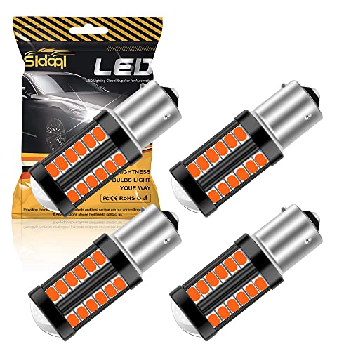 Sidaqi 4 Pack BAU15S PY21W 1156 LED Bulbs Red for Brake Lights Tail Stop Parking Lights Position Lights Interior RV Camper Bulbs 33SMD 900LM/Bulb 3.6W