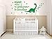 Easma Dinosaur Wall Decals for Kids Room - ROAR Means I Love You In Dinosaur With Dinosaur Footprints Vinyl Sticker Boy Bedroom Nursery Wall Art Decals-Green