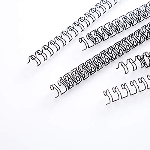 BNC Double Loop Wire Binding Rings 3:1 Loops 32 Holes Black Color Pack of 100 (1/4 Inches)