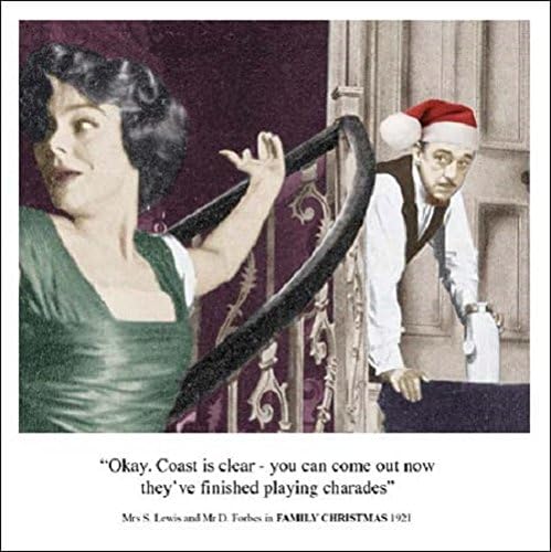 Playing Charades Funny Christmas Greeting Card Retro Humour Drama Queen Card