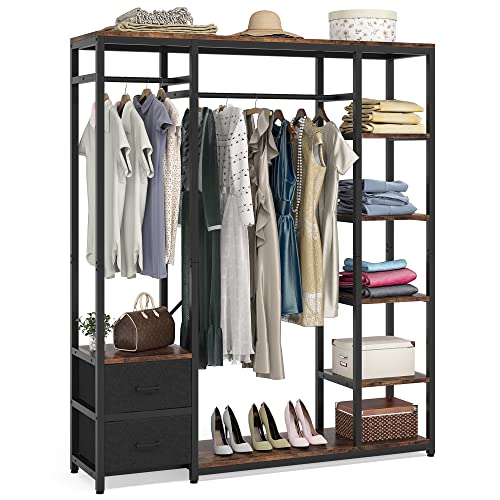 Tribesigns Freestanding Closet Organizer with 2 Drawers, 59 inch Heavy