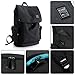 KAKA Lightweight Canvas Backpack Shoulder Daypack for 15.6-Inch Laptops Black