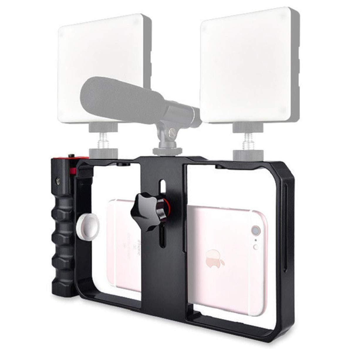 Venidice Smartphone Video Rig, Filmmaking Cage w/Cold Shoe Mount & 1/4” Screw, Handheld Phone Stabilizer Cage for iPhone Samsung Huawei, for Videomaker Film-maker Videographer