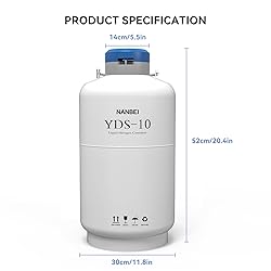 NANBEI 10L Liquid Nitrogen Tank Cryogenic Container