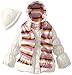 Pink Platinum Little Girls' Solid Puffer with Hat and Striped Scarf