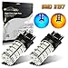 Partsam 1Pair 3157 3156 3155 4157 Switchback LED Bulbs Front Turn Signal Light Dual Color Blue Amber/Yellow 60-Epistar-SMD Chip Led Turn Signal Light