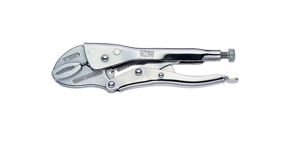 Stahlwille Self Grip Wrench L.175 mm Head Bright Nickel-Plated Handles Bright Nickel-Plated