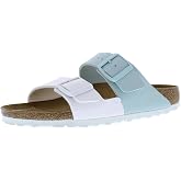 Birkenstock Arizona Split Narrow Unisex Shoes Size 6, Color: White/Surf Green-White