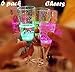 LED light up wine glasses, Champagne Flute's Cocktail Flashing Cups, LED Liquid Activated for Bar Party Night Club Drink Christmas Wedding Party Decoration 6 pack