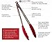 StarPack Basics Silicone Kitchen Tongs 12-Inch - Stainless Steel with Non-Stick Silicone Tips, High Heat Resistant to 480°F, For Cooking, Serving, Grill, BBQ & Salad (Cherry Red)