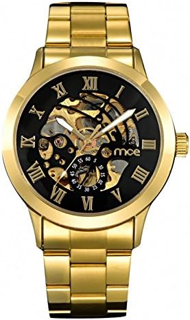 ChinGet Brand Men Skeleton Mechanical Watch Gold Men's Luxury Fashion Automatic Wristwatch