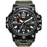 Mens Military Waterproof Digital Watch Analog Display Sports Watches Multifunctional Wrist Watches for Men (Army green)
