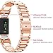 Oitom Stainless Steel Bands Compatilbe with Fitbit Charge 2,Premium Stainless Steel SS Metal Replacement Watch Band Strap for Smart Fitness Watch(Rose Gold)
