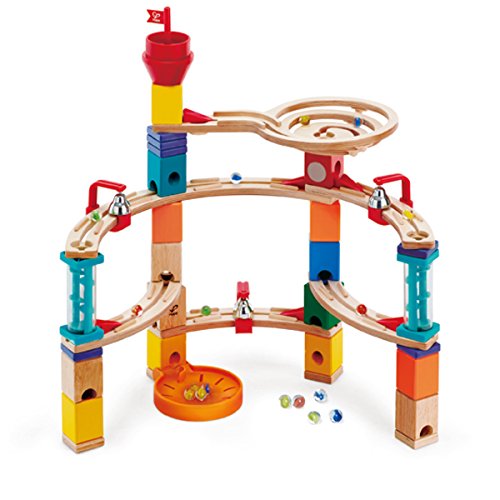 Hape Castle Escape - Quadrilla Wooden Marble Run - STEM Learning, Building & Development Construction Toy - Counting, Color & Problem Solving for Ages 4+, 101 Pieces