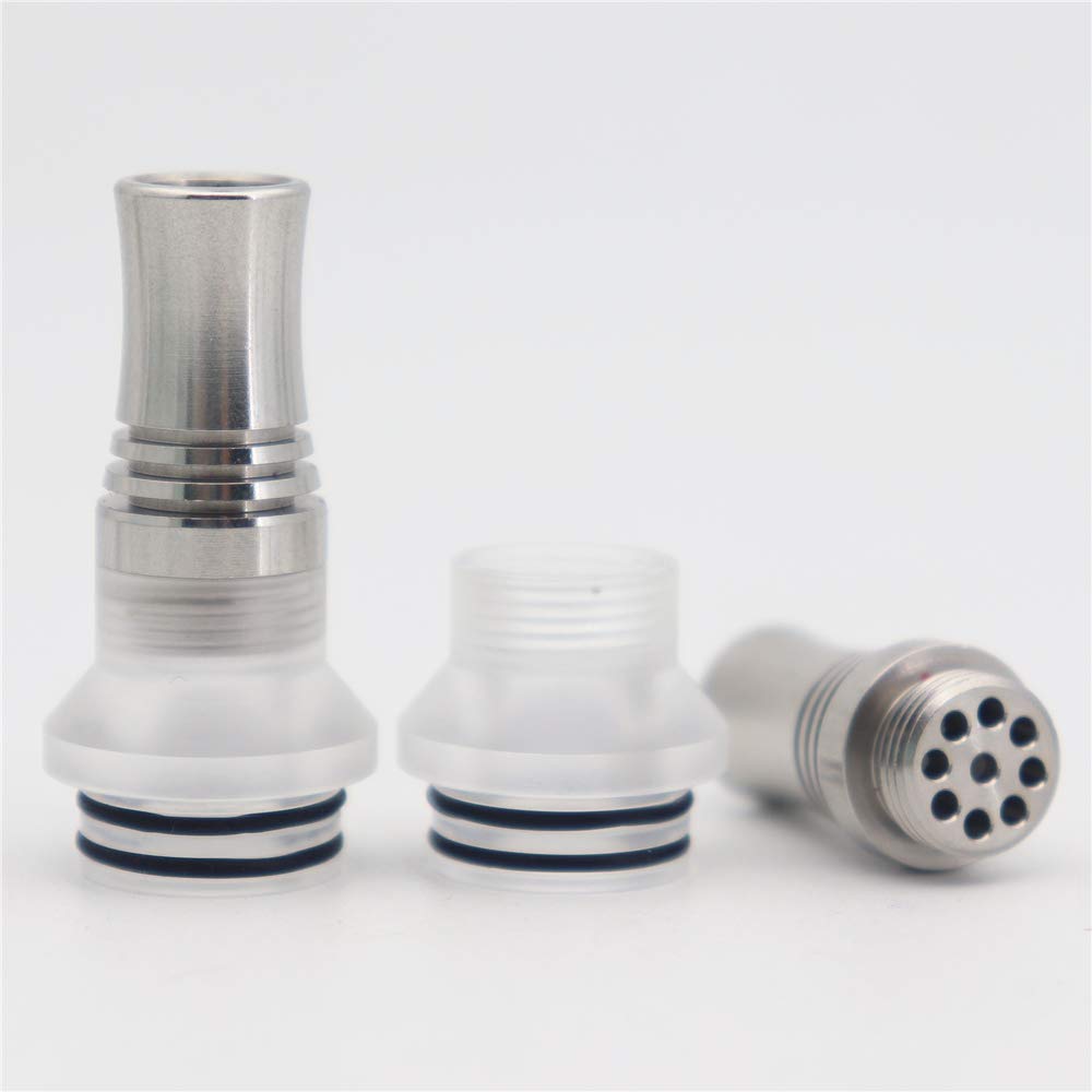 RUIYITECH 1pcs 810 510 9 Holes Long Drip Tip Prevent Eliquid From Slopping Mouthpiece For RDA RTA Tank 810 (810 white)