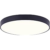 LED 8-Inch Edgeless Flush Mount Ceiling Light, Black Finish, 15W Dimmable with 5CCT Switch, Slim Modern Lighting for Hallway,
