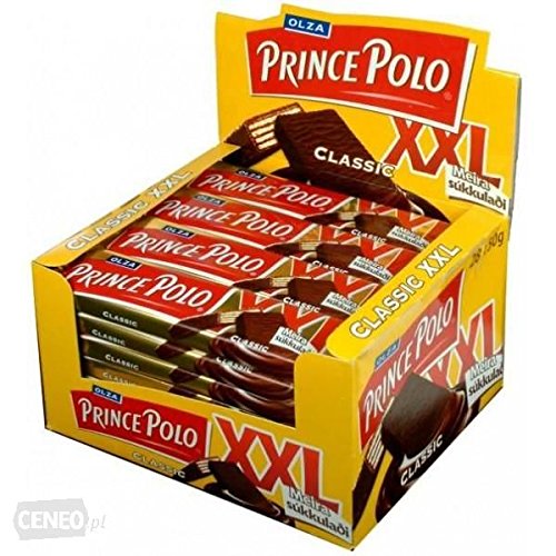 PRINCE POLO DARK CHOCOLATE COVERED WAFER XXL 50g (PACK OF 28 BARS) Grocery