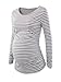 Jinson Women's Motherhood Maternity Tunic Tops Mama Clothes Flattering Side Ruching Long Sleeve Scoop Neck Pregnancy T-Shirt