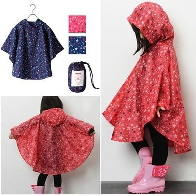 Amazon Co Jp 15年のかわいい子供たちはchubasqueroの星が青 赤の子供のための子供のマント防水レインポンチョ キャパデchuvaを雨具レインコート The Blue Sky S ホーム キッチン