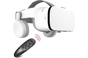 THAFIKZI Virtual Reality Headset for Phones 3D VR Glasses with Remote Controller for Movies & Games Metaverse Goggles with Bluetooth Headset, Compatible with iPhone/Android Phones (Mocute Controller)