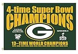 Greeg Bay Packers 4 Time Super Bowl Champions Green Large Flying Flag 002 Size 3x5 Feet