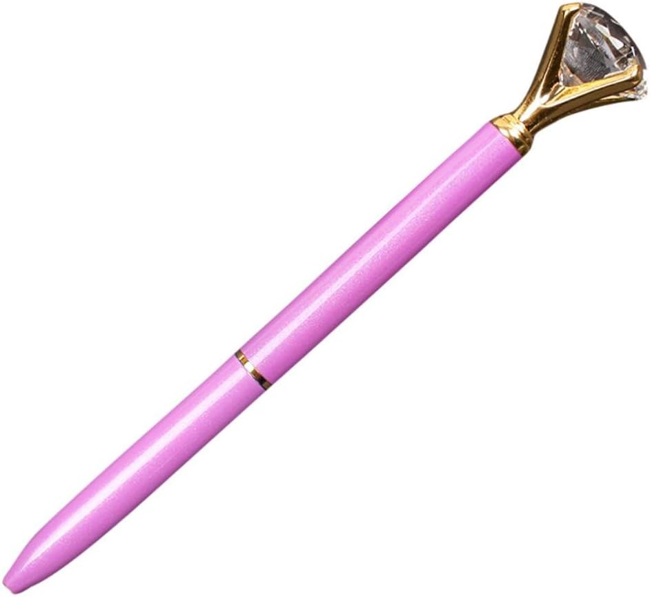 Back to School Supplies, Cute Ballpoint Pen Crystal Fashion Girl 19 Carat of Diamond Big Metal Pen School (B)
