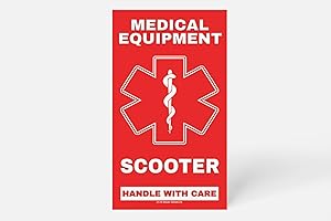 CPAP MEDICAL LUGGAGE TAG Scooter Medical Equipment Luggage Tag - Handle with Care, DOT and ACAA regulations (LUG-scooter-340) Quantity (2)