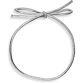 WGH Metallic Stretch Loops with Pre-Tied Bows, Elastic Cord Ribbon, Gift Box Bows, Elastic Ribbon String for Gifts, Box, Craft, Bags - Pack 50 Units (10", Silver)
