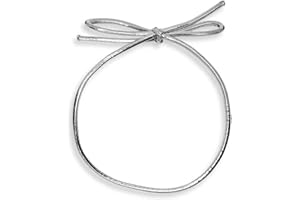 WILD GREEN HORSE WGH Metallic Stretch Loops with Pre-Tied Bows, Elastic Cord Ribbon, Gift Box Bows, Elastic Ribbon String for Gifts, Box, Craft, Bags - Pack 50 Units (10", Silver)