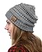 NYFASHION101 LED Hands Free Light Winter Cable Knit Cuff Beanie Hat, Lt Melangie