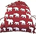 Burgundy Elephant Print Gym Sport Drawstring Bag Backpack Purse