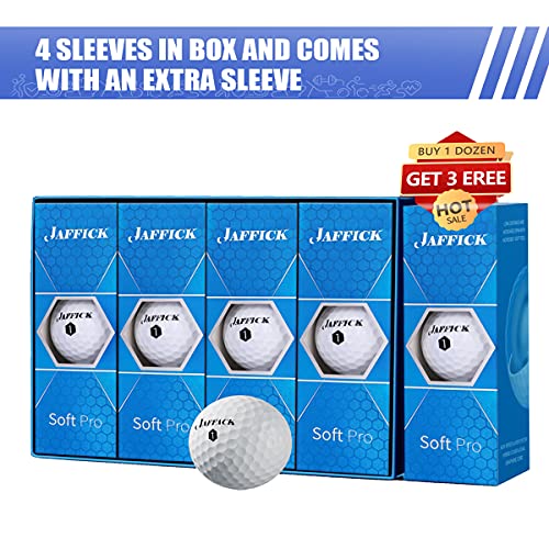 JAFFICK Golf Balls 3Layer Urethane Cover Standard Golf Balls Long Distance Increased Spin Soft