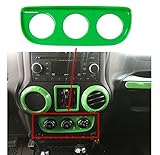 Bolaxin ABS Interior Center Console Air Condition Switch Cover Trim for Jeep Wrangler 2012-2016 (green)