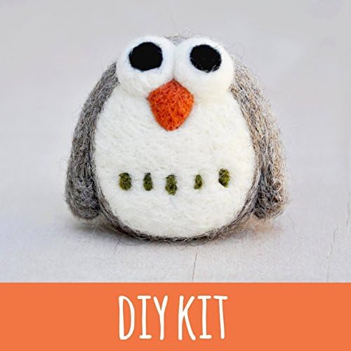 Needle felting Kit, beginner, owl, felting starter kit, craft kit for adults, diy kit for adults