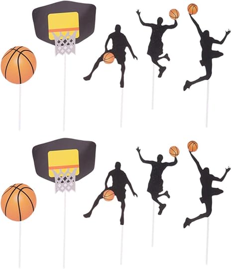 Amazon Cabilock 25ピースnbaスターカップケーキトッパーバスケットボールケーキトッパーキラキラバースデーケーキトッパーピック収集誕生日ホリデーパーティー デコレーションツール オンライン通販