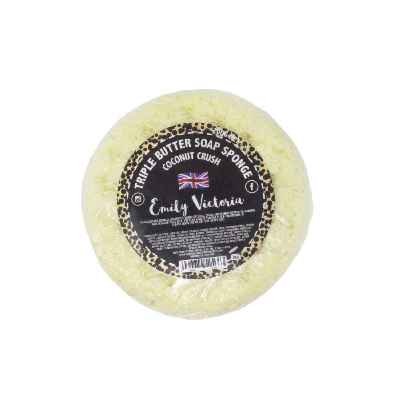 Coconut Crush Triple Butter Soap Sponge - Emily Victoria