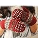 DZT1968® Knit Wool Women Girl Snowflake Winter Keep Warm Mittens Gloves (Red)