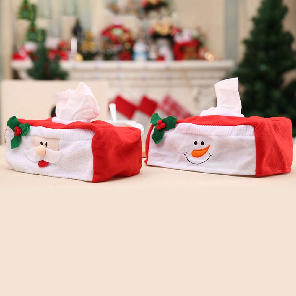 Tissue Holders Home BESTOYARD Christmas Santa Claus and Snowman Pattern Tissue Holders Cover