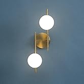 LZPZRUI Modern Globe Wall Sconce 2 Light Bedroom Wall lamp Gold Wall Light Fixture for Living Room Kitchen Corridor Bathroom 
