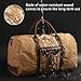 Oversized Canvas Travel Duffel Bag Waterproof Genuine Leather Duffle Bags for Men Women Overnight Weekender Carryon Handbag (Brown)