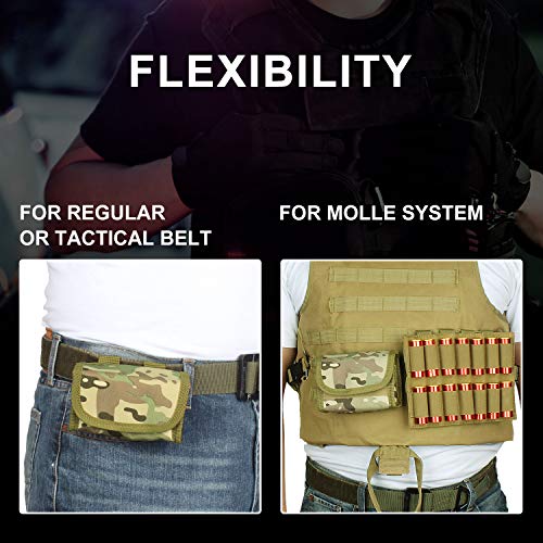 Kosibate 10 Round Shotgun Shotshell Reload Holder Molle Pouch for 12 Gauge/20G (CP)