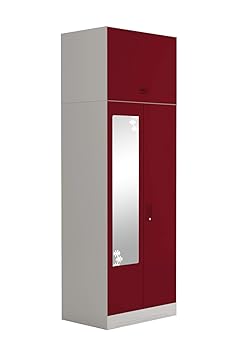 GODREJ INTERIO Slimline SLIM00233 2 Door Almirah with 7 Shelves (Textured Finish, Ceremine Red)